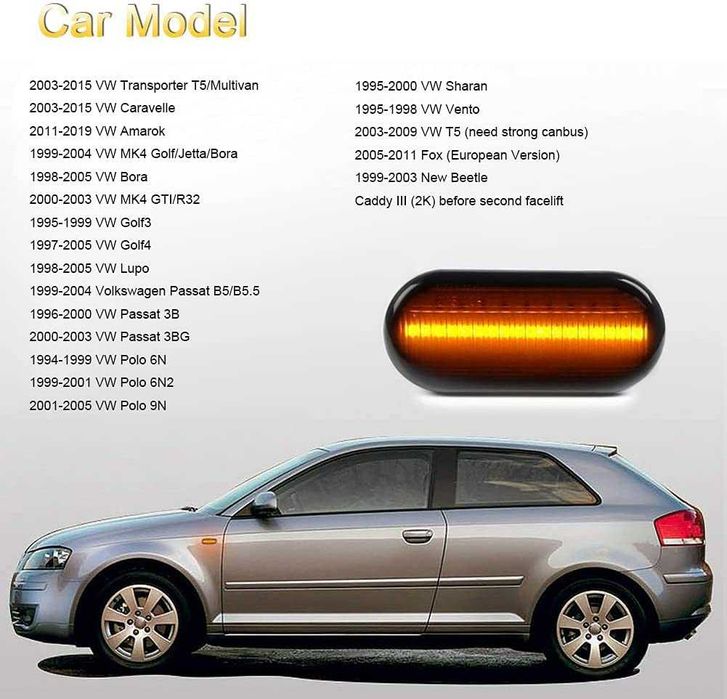 LED Мигачи Golf , Bora , Passat B5 , SEAT , FORD бягащи динамични VW