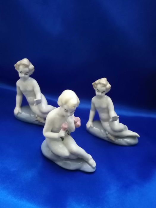 Set 3 Statuete bibelou porțelan fin
