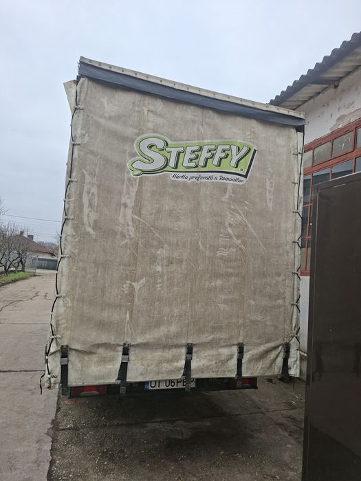 Bena cu prelata  de 10 ewp pe role iveco 4.9m/2.2m/h2.5m