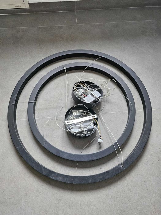 Set 2 buc. corpuri iluminat negre LED circulare