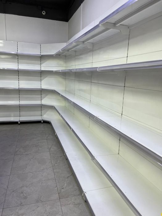 Стелажи металические полки угловые  для магазина супер маркет