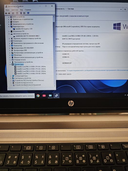 HP PROBOOK / Intel® Core™ i3-6100U / 128GB SSD / 8GB