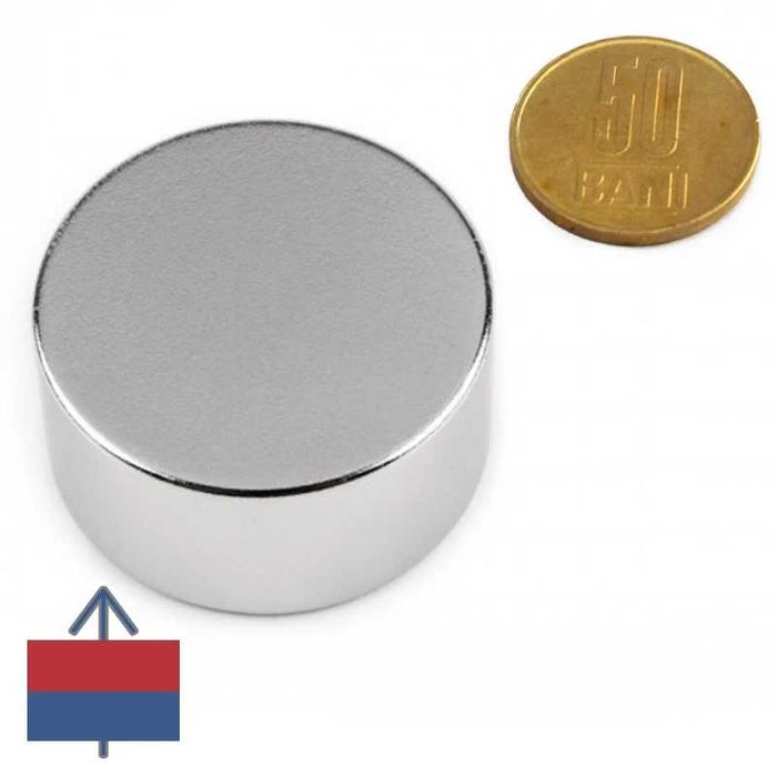 Magnet puternic neodim 40x20 mm - 42 Kg forta - pescuit metale. NOU!