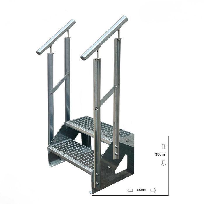 Метално стълбище 2 и 3 стъпала | Свободностоящо | Поцинковано