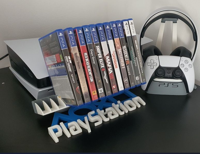 3d принтиране Ps5 стойка за дискове ,слушалки и джойстик