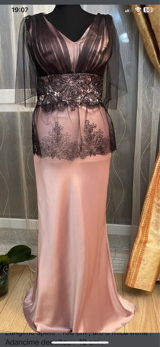 Rochie lunga saten di dantela ocazie