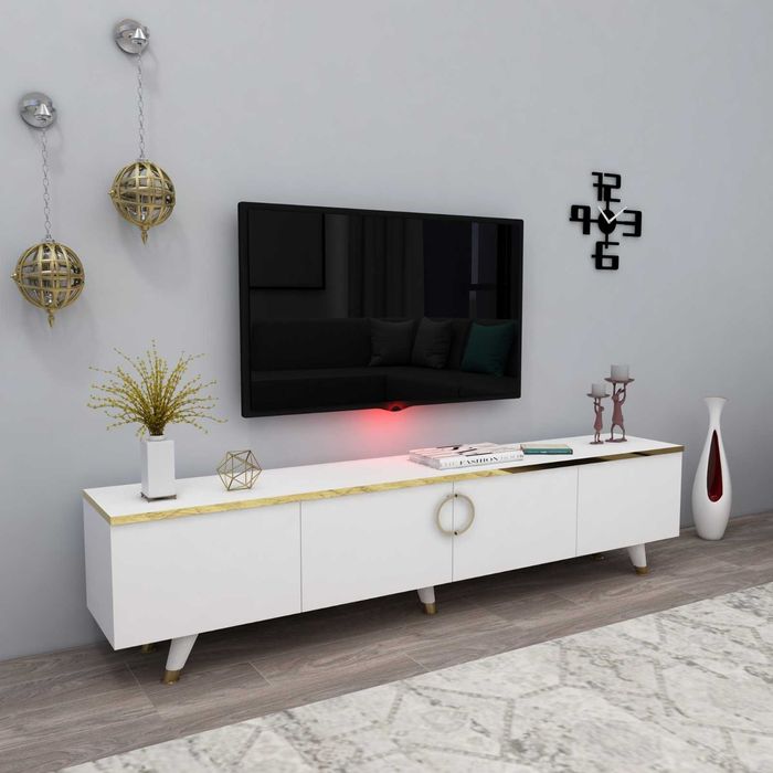 550ARN2146 Comoda Tv Luxia Alb/Auriu