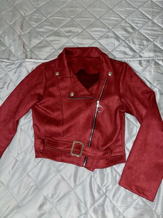 Jacheta bordo imitatie piele intoarsa