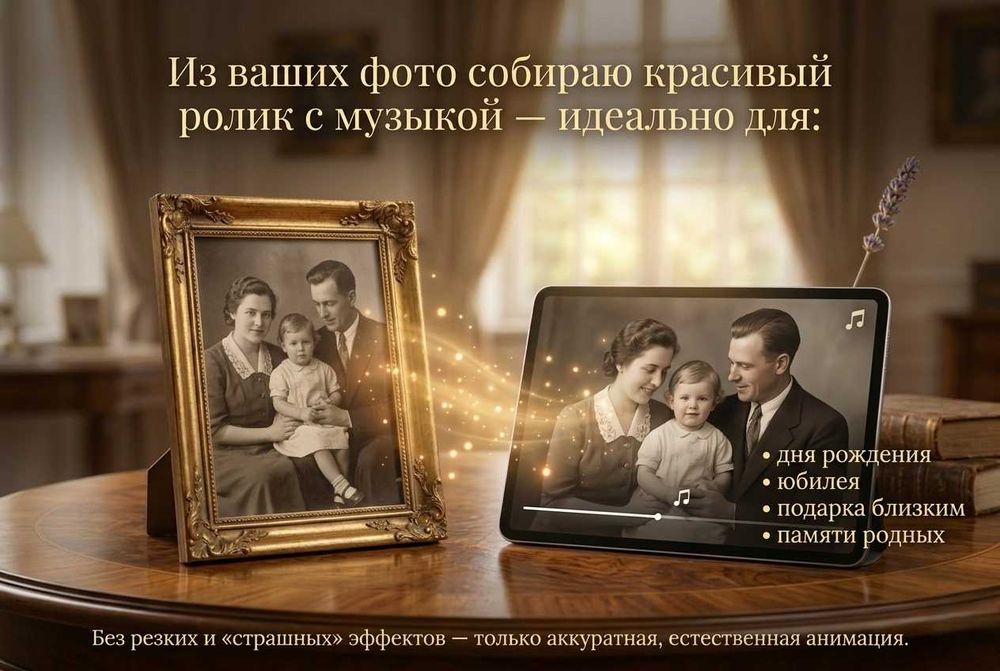 Ожившее фото — трогательный подарок до слёз.