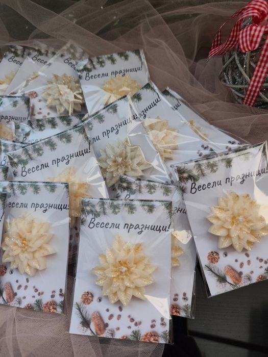 Букет с цветя от соев восък