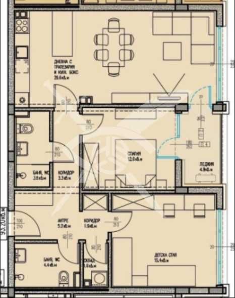 Тристаен апартамент в Мадика 819-24382