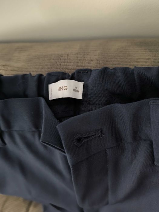 Pantaloni bleumarin costum talie reglabila, băieți, Mango mărime 146 cm, 10-11 ani