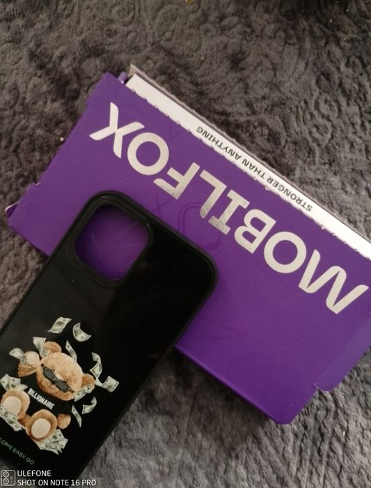 Husa MobilFox de iPhone 12 pe negru " EASY COME EASY GO "  , FullShock