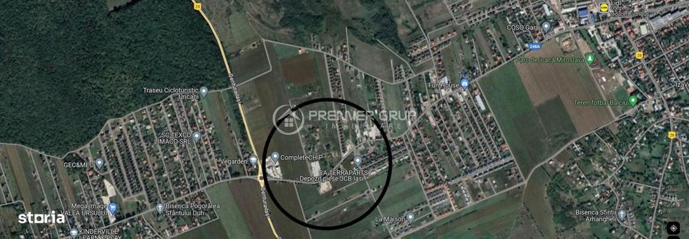Teren intravilan 520mp, Miroslava, in plina dezvoltare cu acces auto