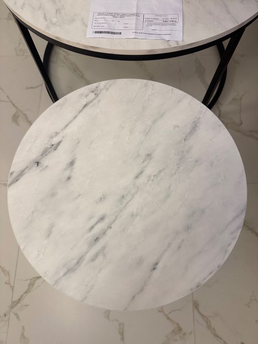 Комплект от 2бр холни маси Дион / Бял ефект мрамор , мерен.