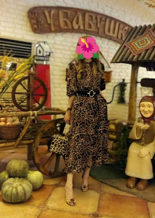 Тигровая платье французская длина