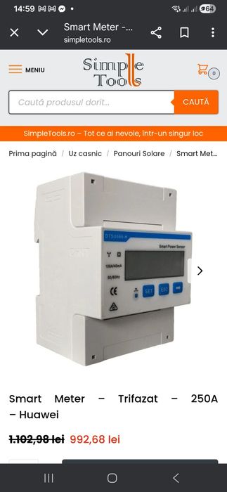 Invertor Huawei de 12 kw on grid, date jos pentru ca am montat cu  cas