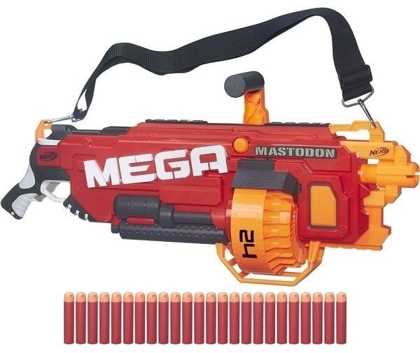 nerf mega mastodon, автоматический бластер
