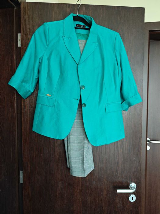 Дамски костюм сако с панталон  Silvian Heach Жълт Горчица Охра Л 48 50