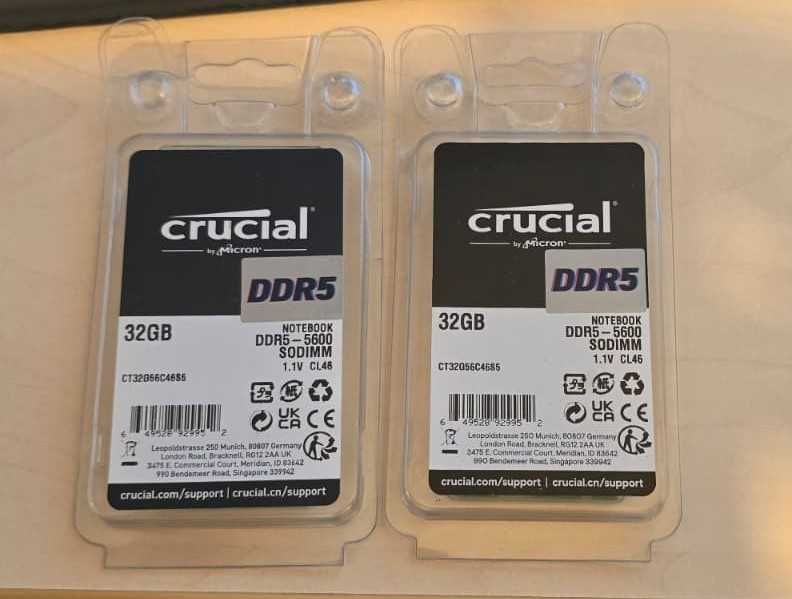 Memorie RAM 2 X Crucial SO-DIMM 32GB/5600 DDR5 2 bucati Laptop