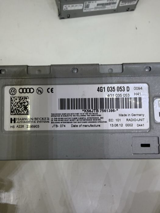 Оригинално радио Audi MMI 3G Harman Becker 4G1035053G 4G1035053D 4G0035061C 4G0035082C 4F0035061D