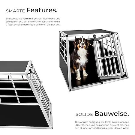 Масивна Двойна транспортна кутия за кучета с заключваща  врата, прегра