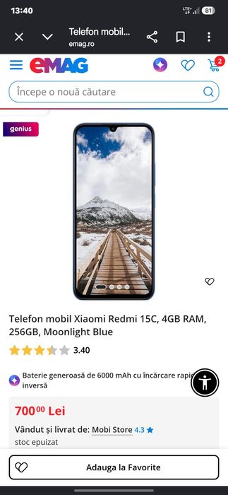 Vand Xiaomi Redmi 15c