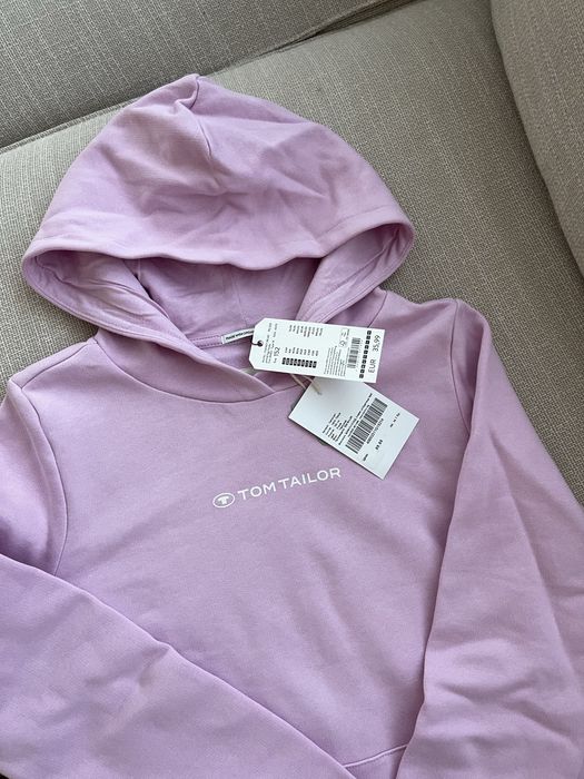 НОВ Детски суичър с качулка Tom Tailor, розов, р-р 152