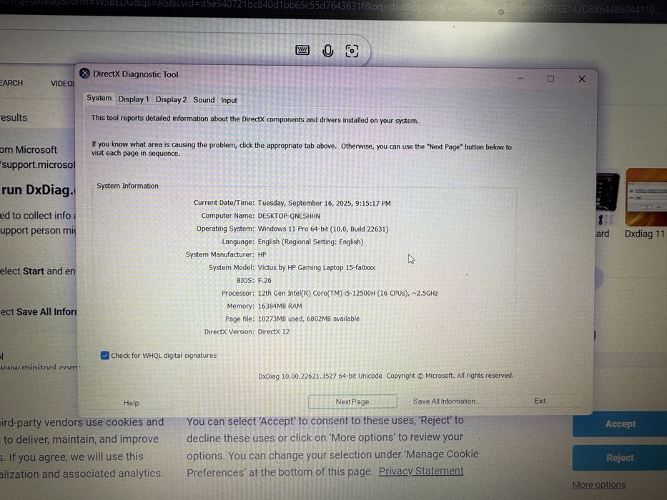 Laptop Gaming HP VICTUS 15-fa0023nq