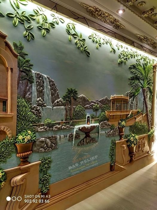 Водопад барельеф бассейн вольер