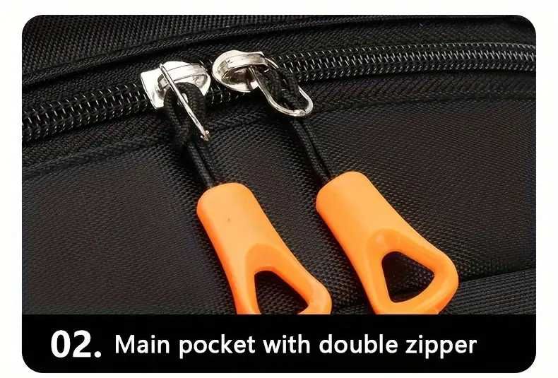 Висококачествена раница с много, 5 отделения 47см височина, Черна