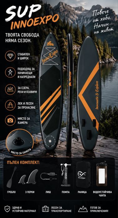Есенна разпродажба!!! Чисто нов SUP Paddle Board – пълен комплект