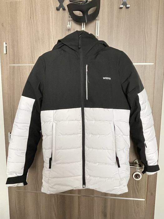 Мъжко ски яке 100, бяло/черно