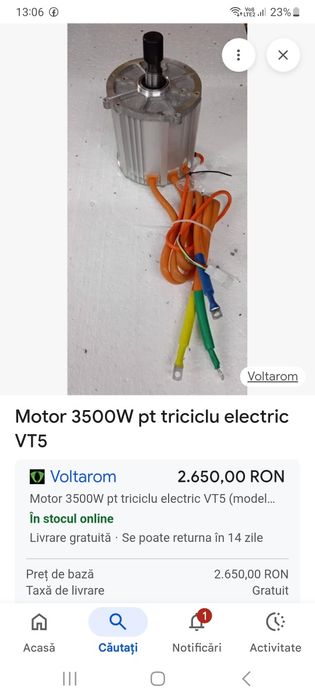 Vind schimb motor triciclu electric  de 3900w