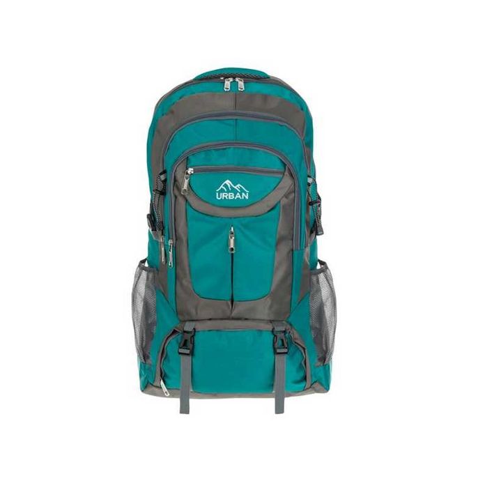 Туристическа раница, Текстил, 60л., Сив-Зелен