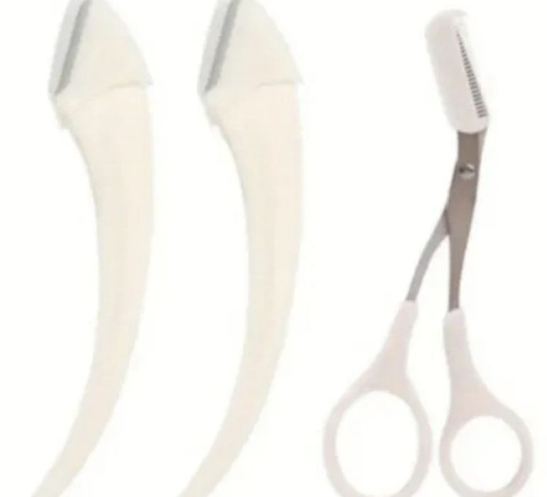 Комплект ножица с гребен и извито ножче за вежди