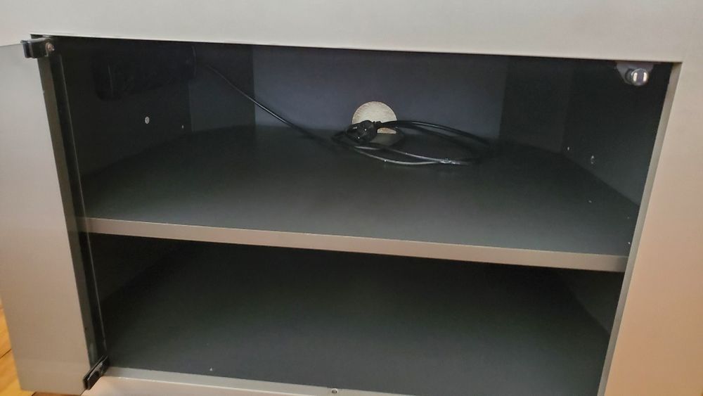 Телевизионен шкаф сив МДФ