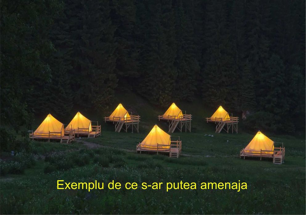 Teren 5+3 ha pt. camping în pădure, 500 m front la râu, 7 km Hârlău, lângă lacul Pârcovaci