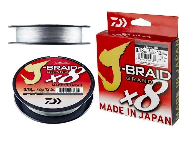Плетено влакно Daiwa J-BRAID 8 нишки - жълто и сиво