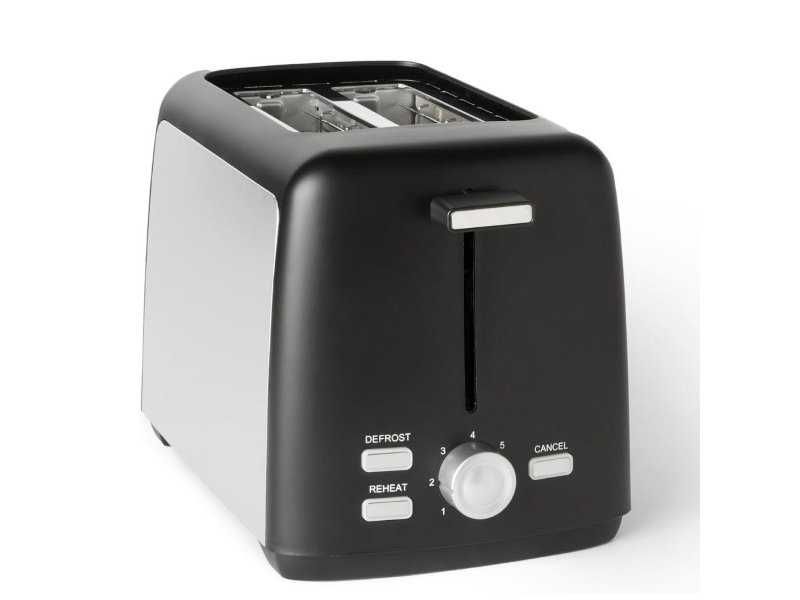 Тостер с 2 Широки Слота за Филии Amazon Basics TA01318B-GS – 800W, Черен