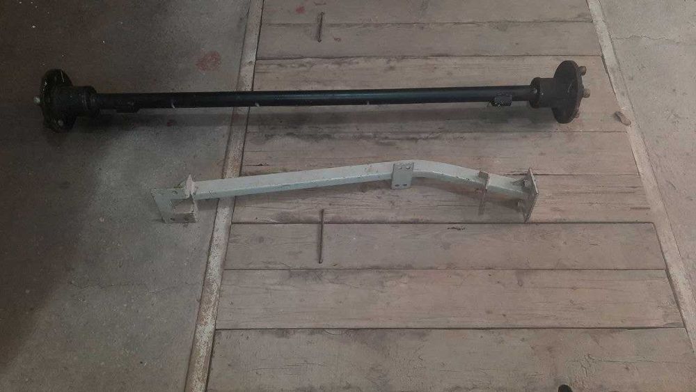 Новый комплект колёсная ось от прицепа 134 см