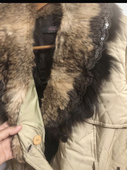 Geaca lung  cu blana