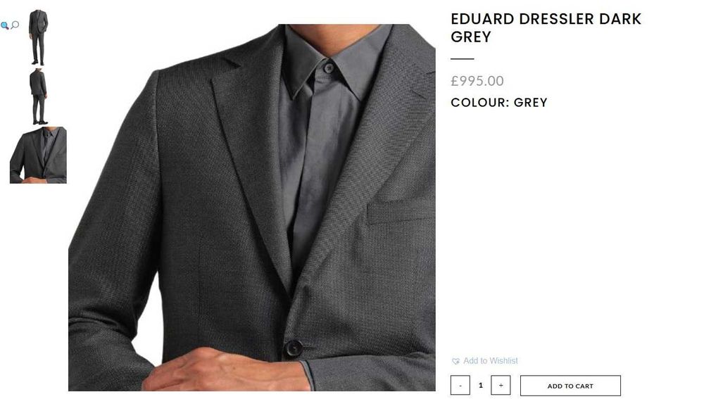 Sacou blazer L XL slim Eduard Dressler lana super 130's gri inchis