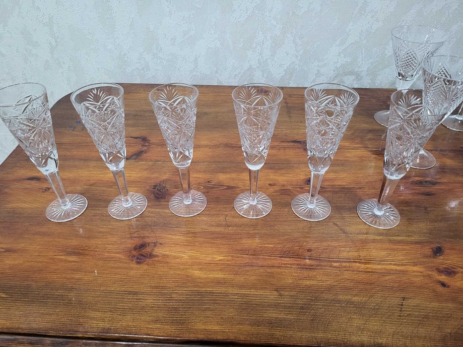 Советские хрустальные фужеры/бокалы, винтаж