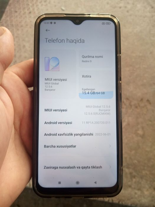 Redmi 9 xotira 64 sotiladi