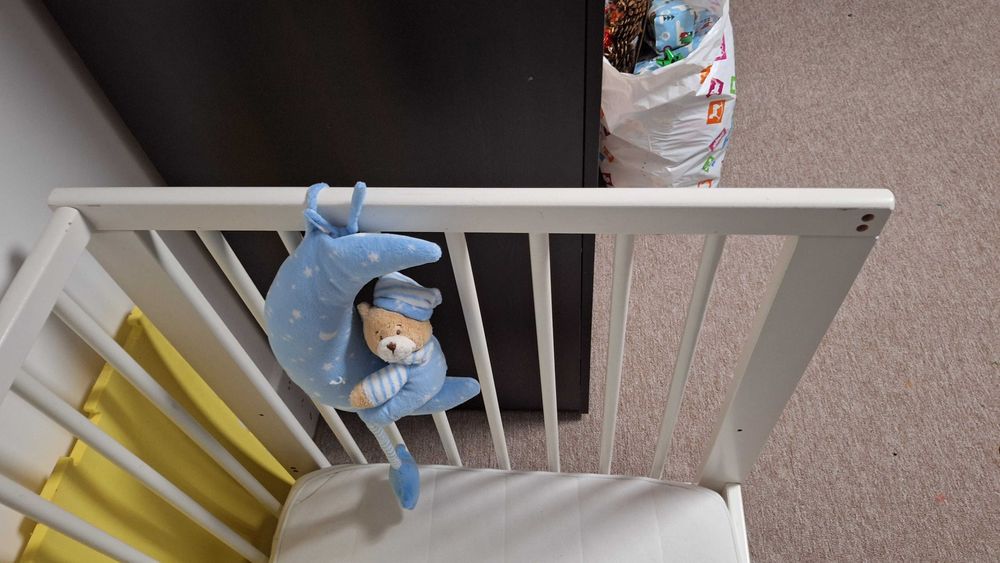 SUNDVIK бебешка кошара/креватче, 60x120 см, бяло