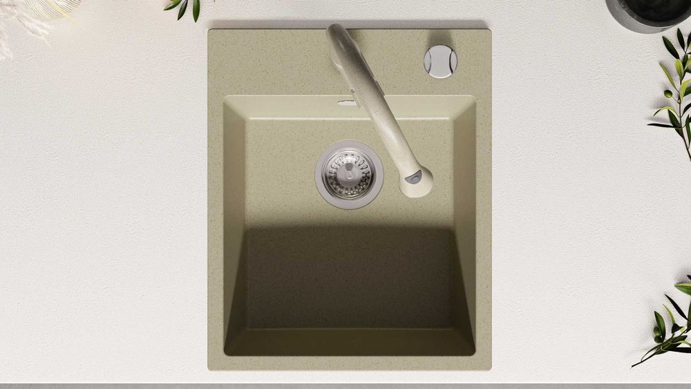 Бежова Кухненска Мивка от гранит модел РИГА XXL 430 x 500
