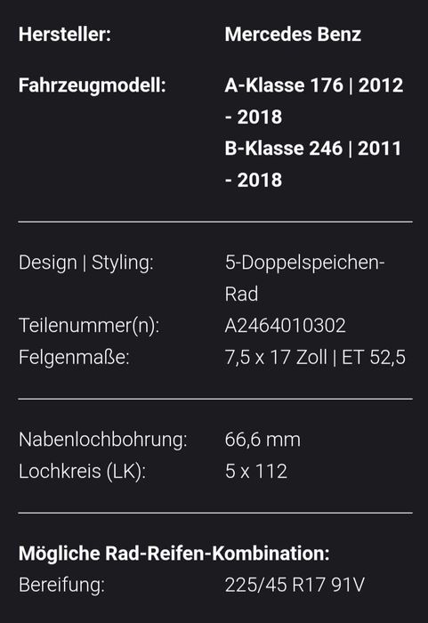 Jante R 17  org Mercedes 5x112 audi vw skoda seat