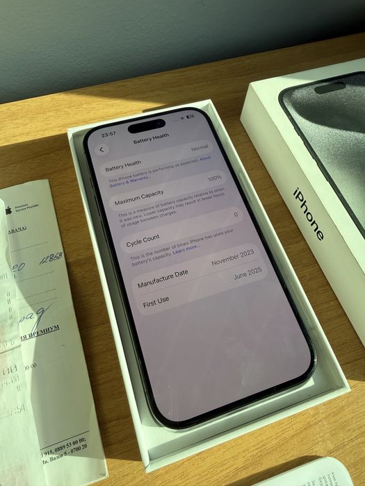 Като Нов iphone 15 pro Гаранция 100% Battery