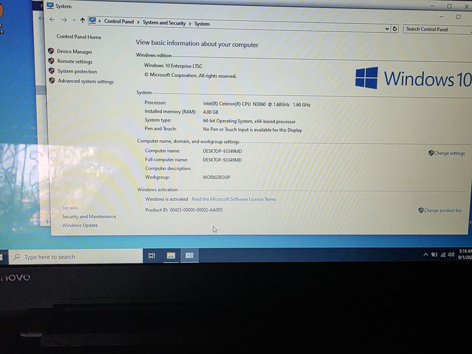 Лаптоп Ideapad 110-15IBR, Celeron N3060, Intel Graphics 2GB, 4GB Ram
